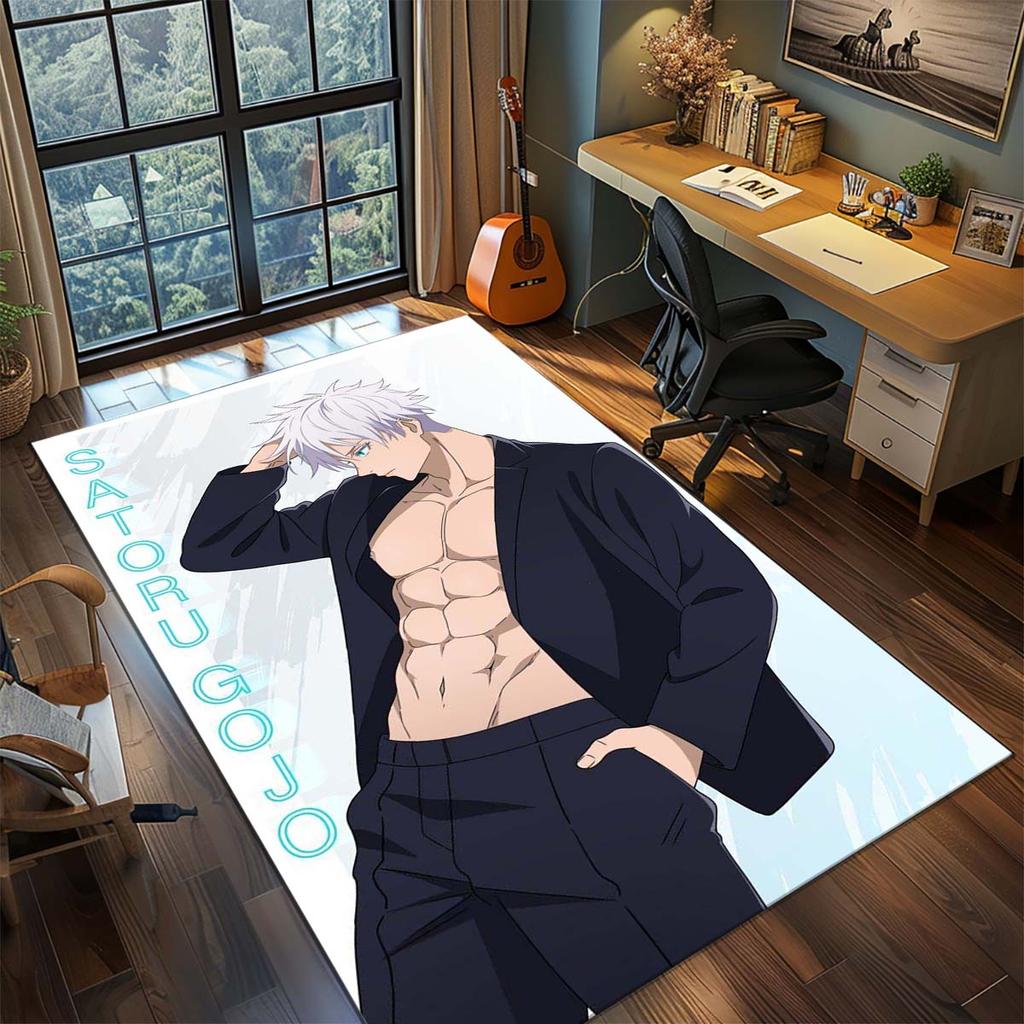 Jujutsu Kaisen Grafik Polyester Teppich Anime Teppich Rutschfest Wohnzimmer Schlafzimmer Boden Dekoration -QJY