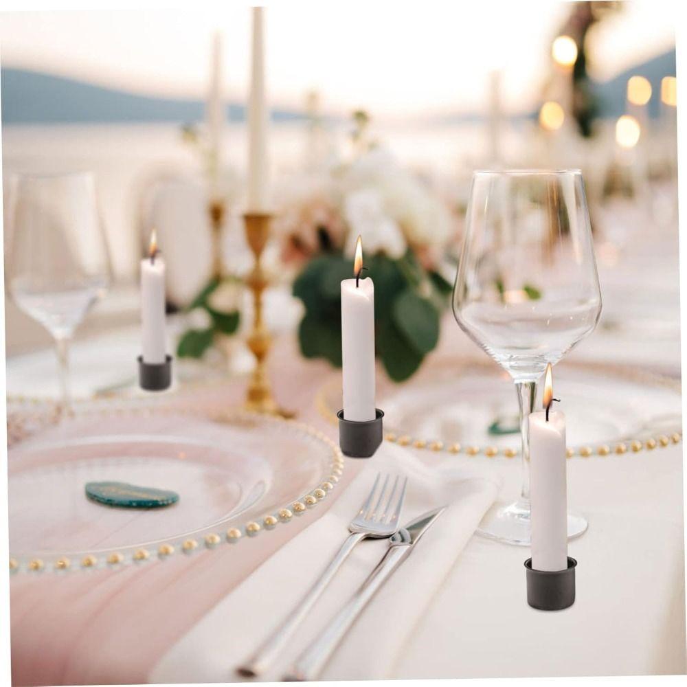 Pynt Metall Lyskopper Enkel Mini Lysestake Aluminiumskopp Base Festrekvisitter