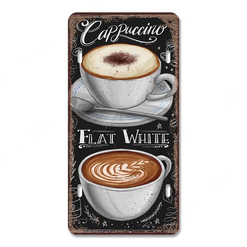 Coffee Licenses Vintage Metal Tin Signs Retro Plate Coffee Time Posters Plaques for Cafe Kitchen Living Room Home Wall Art Decor