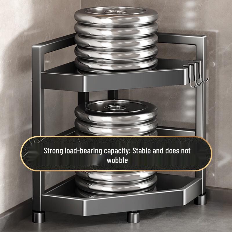Gunmetal Stainless Steel Kitchen Corner Shelf