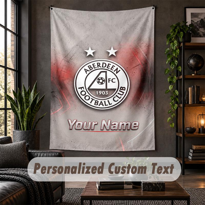 Wall Tapestry Aberdeen FC Print Custom Name Text Wall Hanging Home Decor