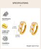 Stainless Steel Zircon Hoop Earrings, Small Round Hoops Huggie Earrings, Women Zircon Circle Piercing Ear Jewelry
