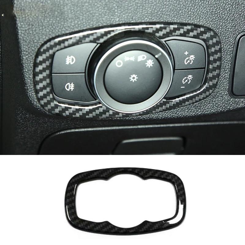 For Ford Focus MK4 Carbon Fiber Look Interior window swtich gear Steering Wheel Headlamp air Switche Button Cover Trim