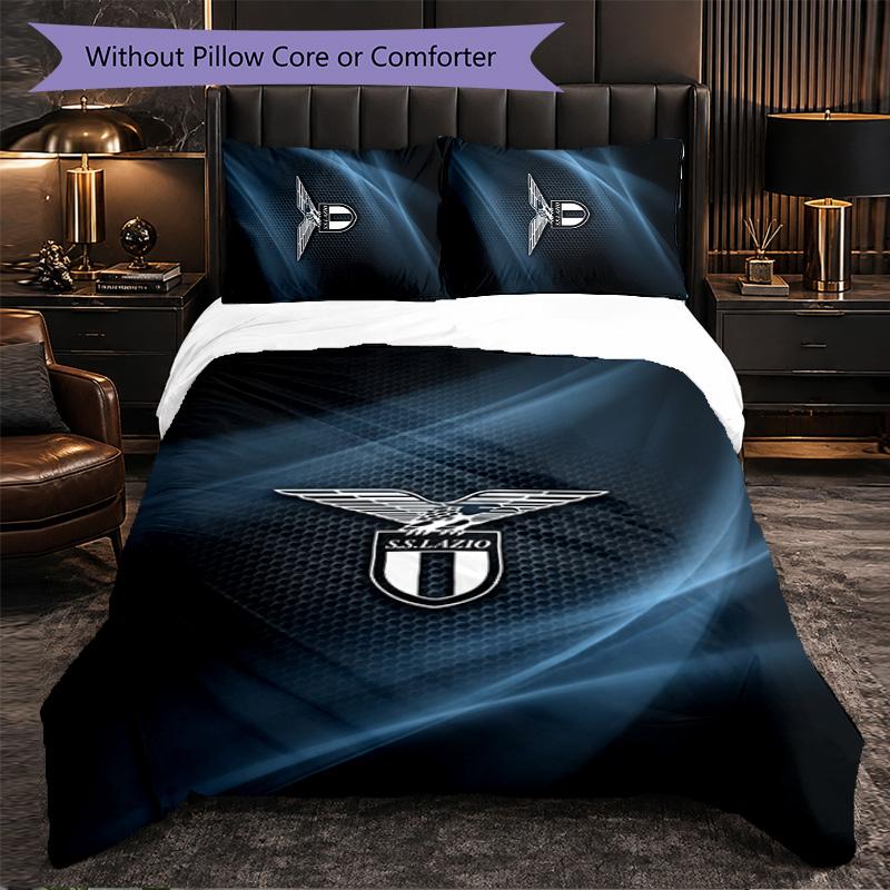 Lazio FC Themed Bedding 3Pcs Duvet Cover Set Decorative Bed Linen For Teen Room Home Decoration