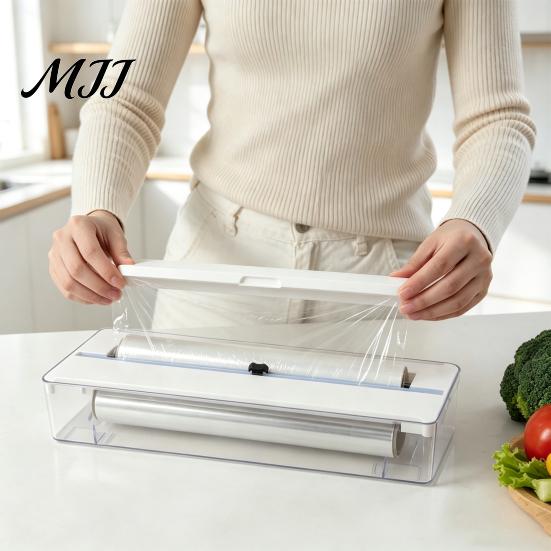 Modular Kitchen Drawer Dividers Aluminum Foil Dispenser, Adjustable Sliding Cut Organizer, Non-slip Base Gadgets for Organization Large Capacity