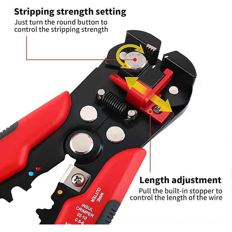 Zaciskarka do kabli Automatyczna ściągaczka izolacji Wielofunkcyjne narzędzia do zdejmowania izolacji Szczypce zaciskowe Zacisk 0,2-6,0 mm2 Wielofunkcyjne szczypce