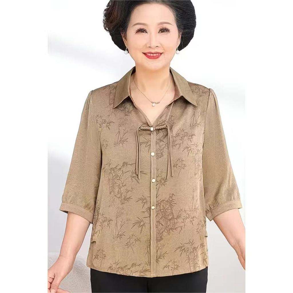 Grandma's Fashionable Summer Top - Mid-Age Seven-Point Sleeve Versatile Shirt