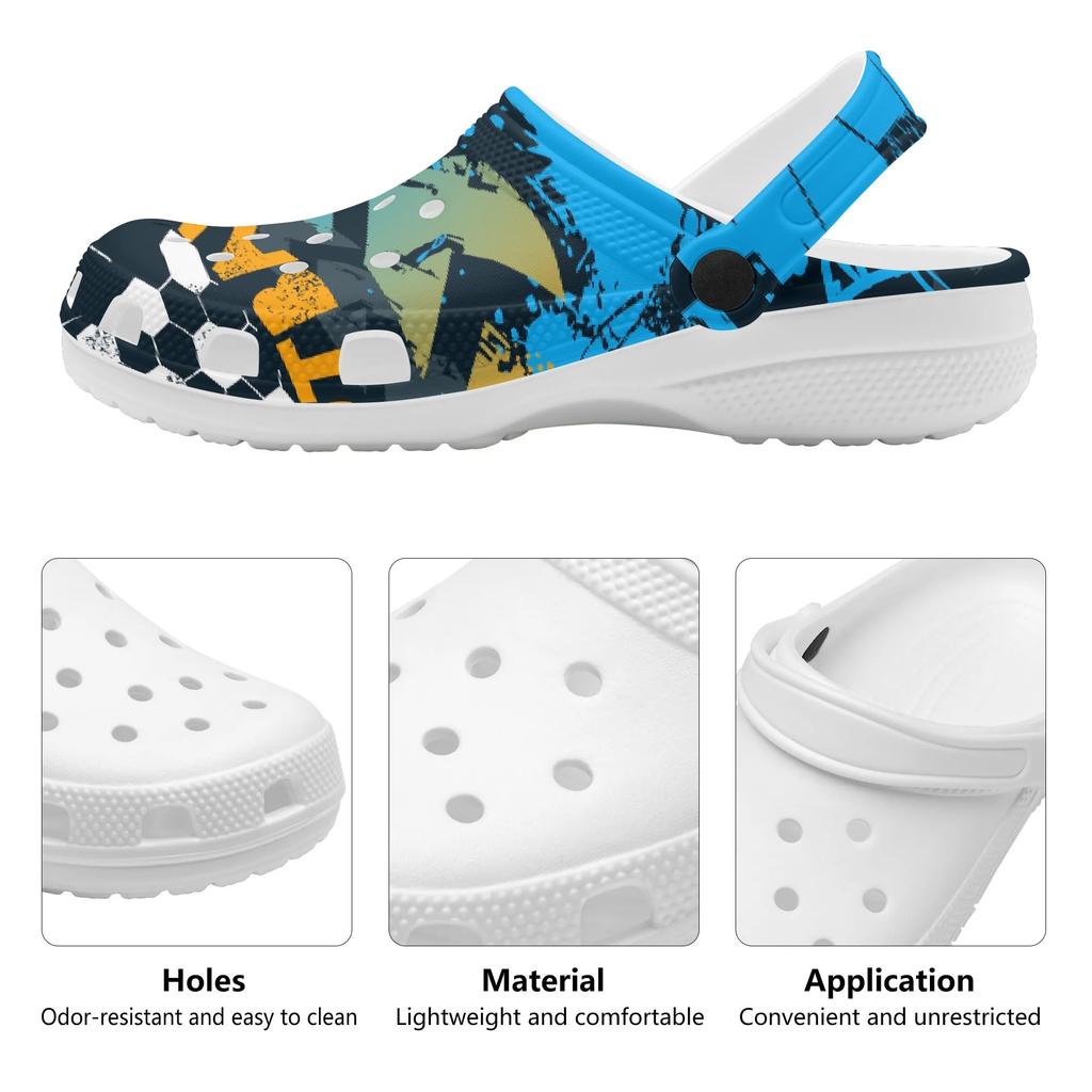 Unisex Lightweight Printed EVA Clogs Breathable Garden Shoes Slip On Beach Pool Home Bathroom Casual Sandals Home Outdoor Use