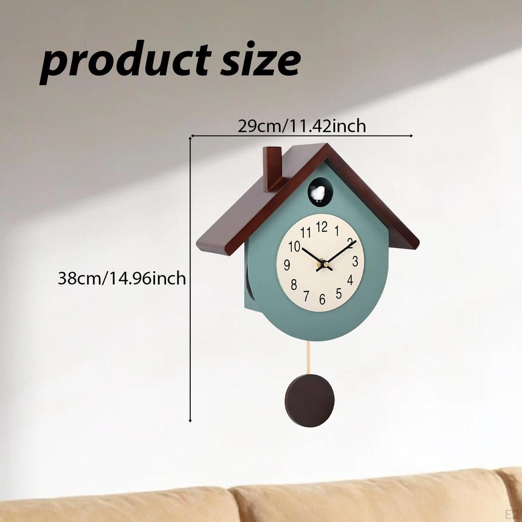 Chiming Cuckoo Clock with Pendulum Coo Decorative Wood Wall Watch for Family Friends