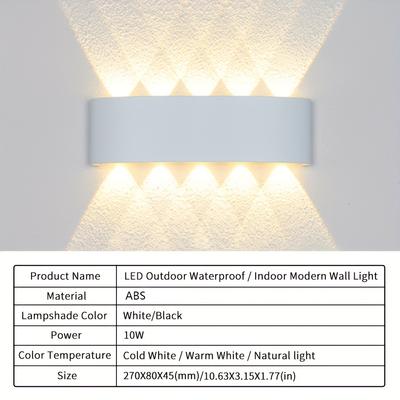 Kinkiet LED Zewnętrzny Wodoodporny Wewnętrzny Kinkiet 10W minimalistyczny kreatywny lampka nocna do sypialni