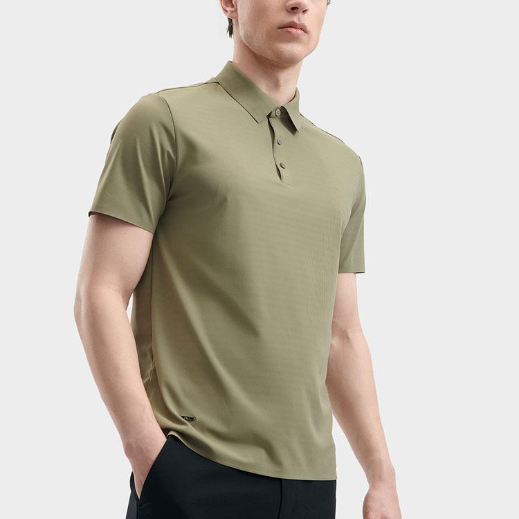 FILA Solid Color Casual Simple Pullover Polo Shirt Men tops Gray-Brown F11M422124F-GY