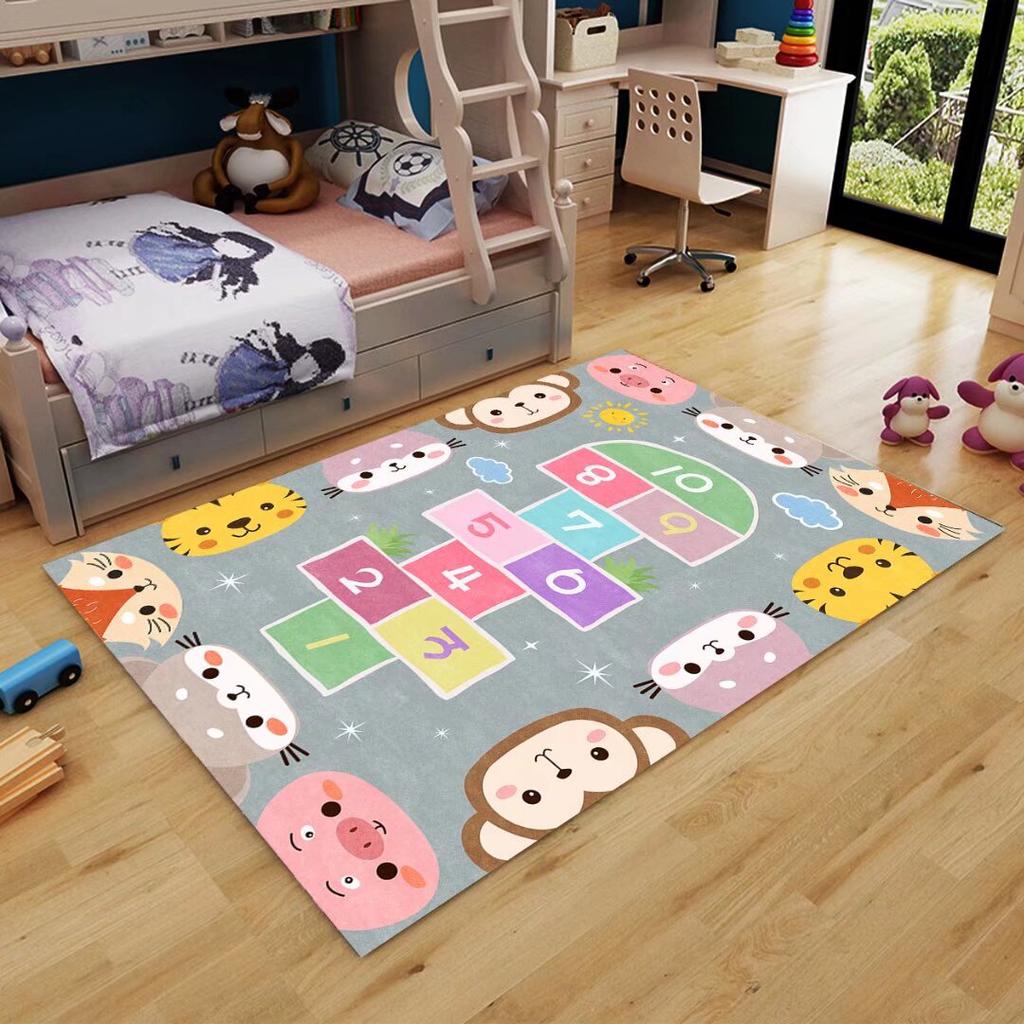 Cute Bedroom Decoration Carpet Cartoon Children's Play Non-slip Plush Floor Mat Lounge Foldable Tatami Soft Rugs Customizable