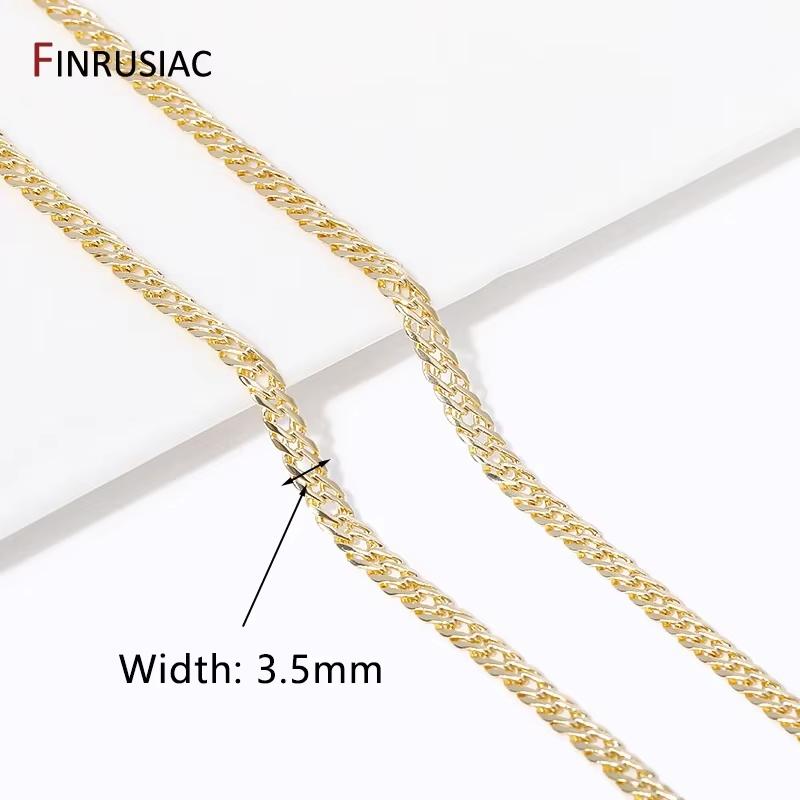 

Trendy 14K Gold Plated 3.5mm/5mm Cuban Link Chains For Jewelry Making,DIY Bracelet Necklace Chains Jewelry Supplies Accessories Length 0.5 meter