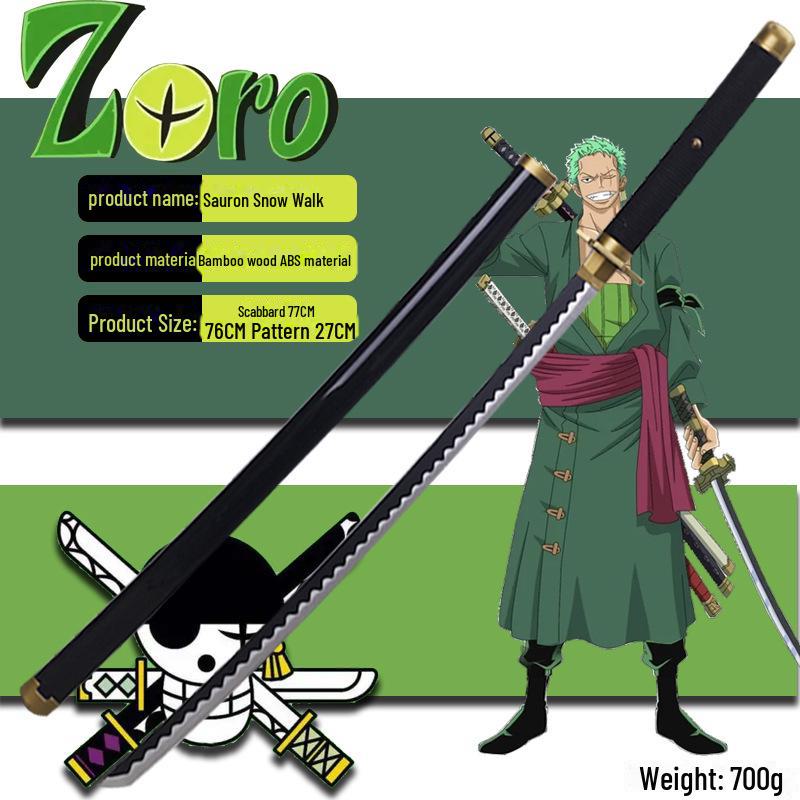 One Piece Zoro Cosplay Wooden Swords: Shusui, Sandai Kitetsu, Yubashiri, 104CM Décor