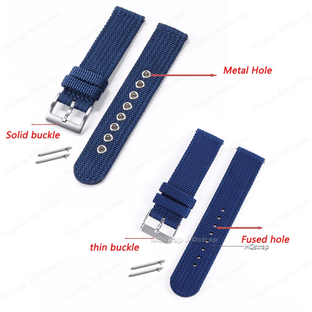 Colorful Nylon Watch Strap Stainless Steel Buckle Universal Replace Bracelet Quick Release Band for Men Women 18mm 20mm 22mm