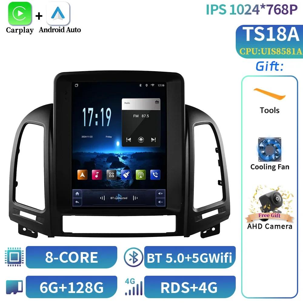 9.7" For Hyundai Santa Fe 2 2006-2012 Car Radio Multimedia Video GPS Android 14  carplay android auto Navigation CarPlay Monitor