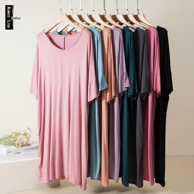Women's Loose Ruffled Modal Nightdress - Summer, Casual Mid-Length Home Pajamas, Plus Size