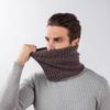 Men and Women's Autumn and Winter Solid Thicken Warm Neck Gaiter Couple's Fashion Striped Knitted Woolen Fleece Lined Neck Warmer