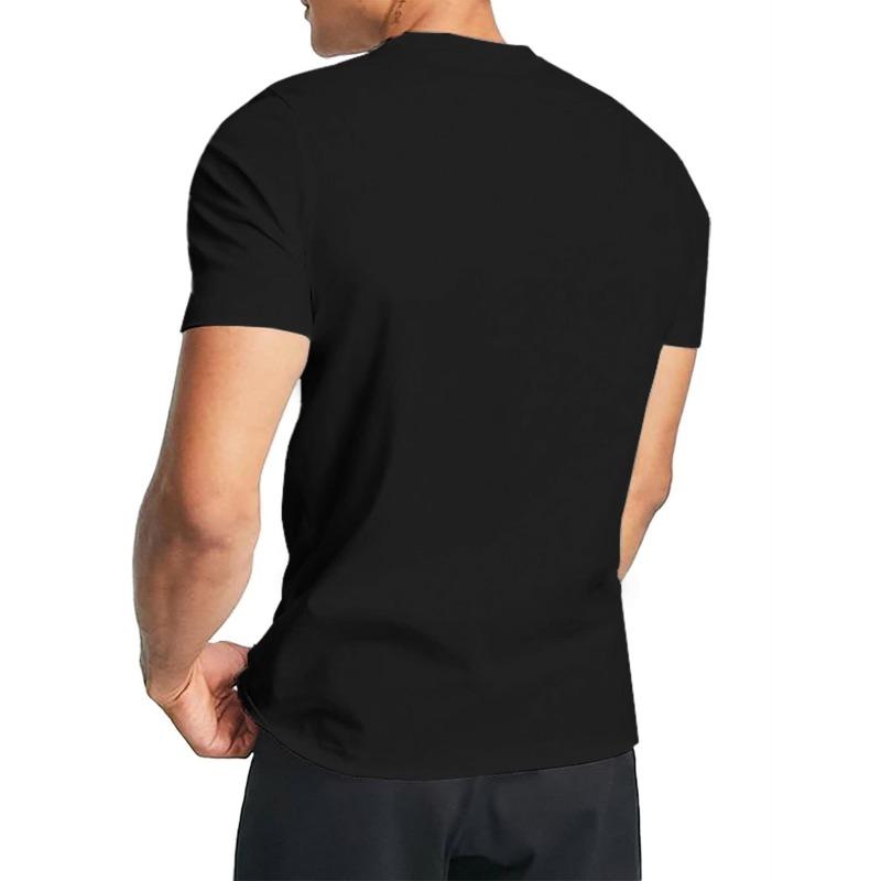 Men'S Cotton T-Shirt with Black Glossy Edgy Gothic Rabbit & Skull Print - Round Neck Casual Wear for All Seasons, Machine Washable Soft Breathable
