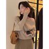 A New Autumn Sweater for Women, A One-shoulder Knitted Sweater with A Loose, Laid-back and High-end Off-the-shoulder Look