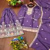 Festive Purple Sharara Dress with Multi-Color Embroidery