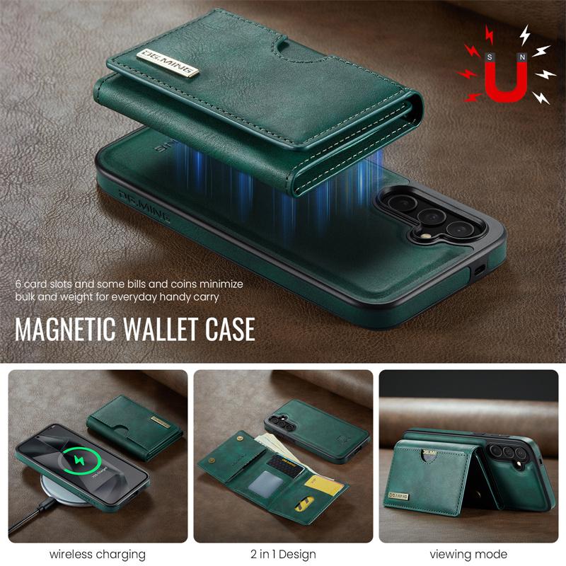 Magnetische 2-in-1 Abnehmbare Flip Leder Handyhülle für Samsung Galaxy S25 FE S25 Edge S24 Plus S23 S22 S21 Ultra Brieftasche Kartenfach Rückseite Abdeckung Coque