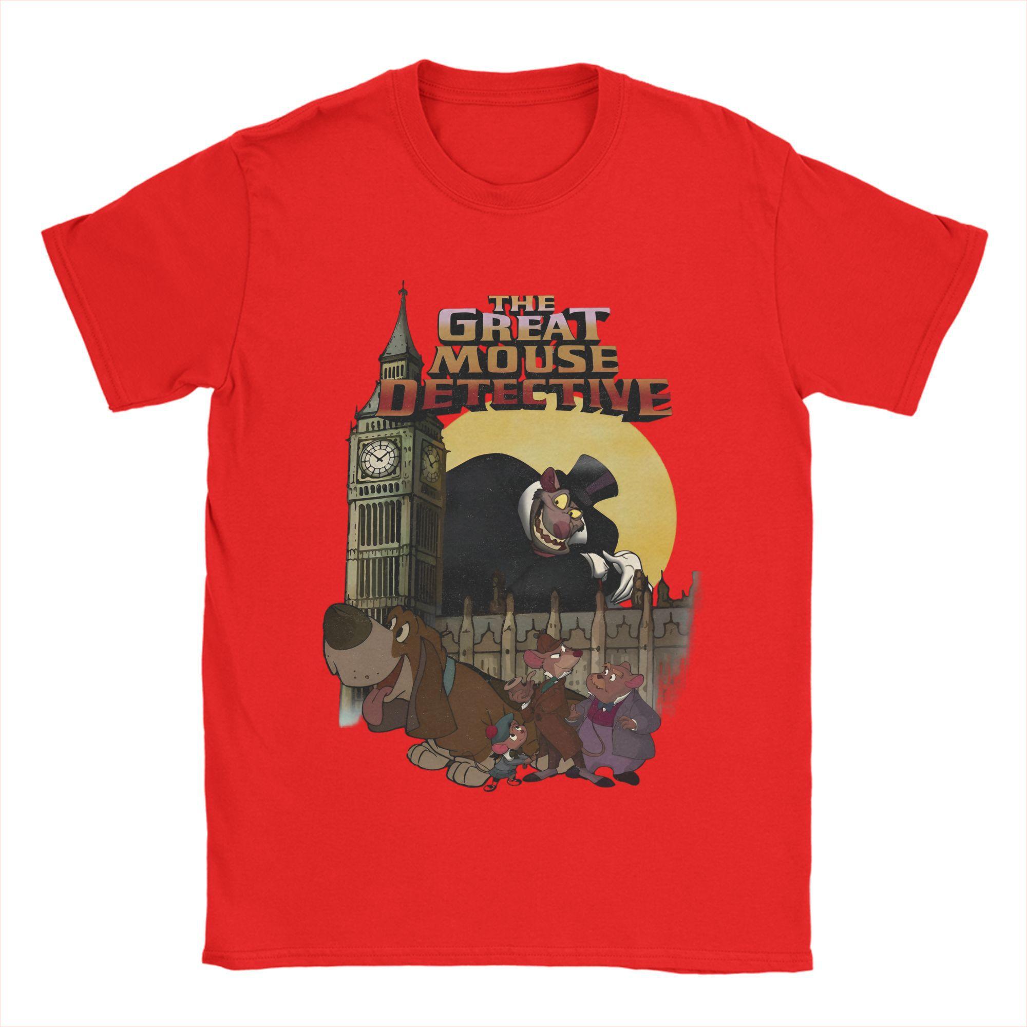 Великий Мышиный Детектив Мужская Футболка Бэзил С Бейкер-Стрит Новинка Футболки С Коротким Рукавом С Круглым Вырезом 100% Хлопок Печатные Топы S