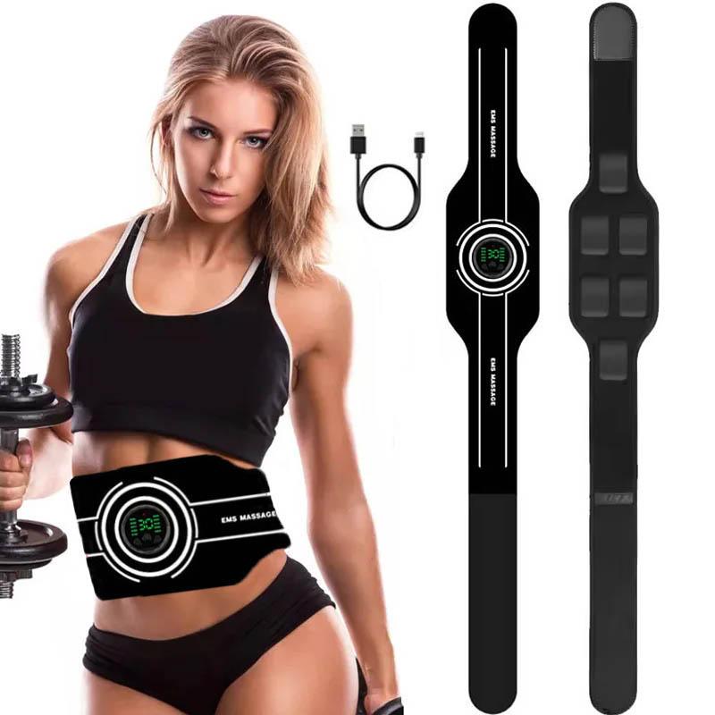 116Cm Electric Muscle Stimulation Abdominal Toning Belts Waist Massager Ems Muscle Toner Body Weight Loss Fitness Equiment Usb
