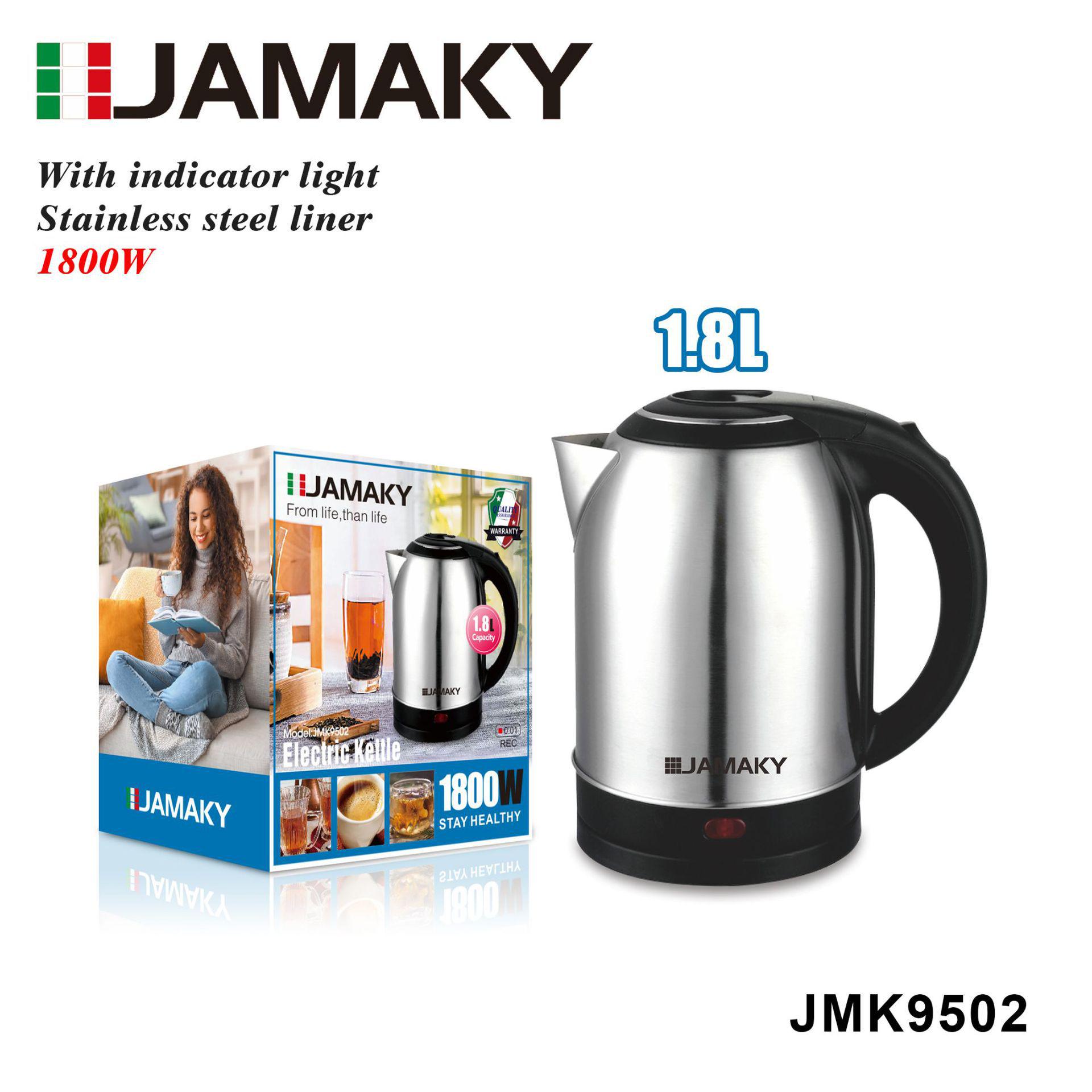 JAMAKY Stainless Steel Electric Kettle - Large Capacity, Fully Automatic Boiling & Tea Kettle