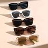 Trendy Cat-Eye Sunglasses with Hollow Legs and Large Square Frame