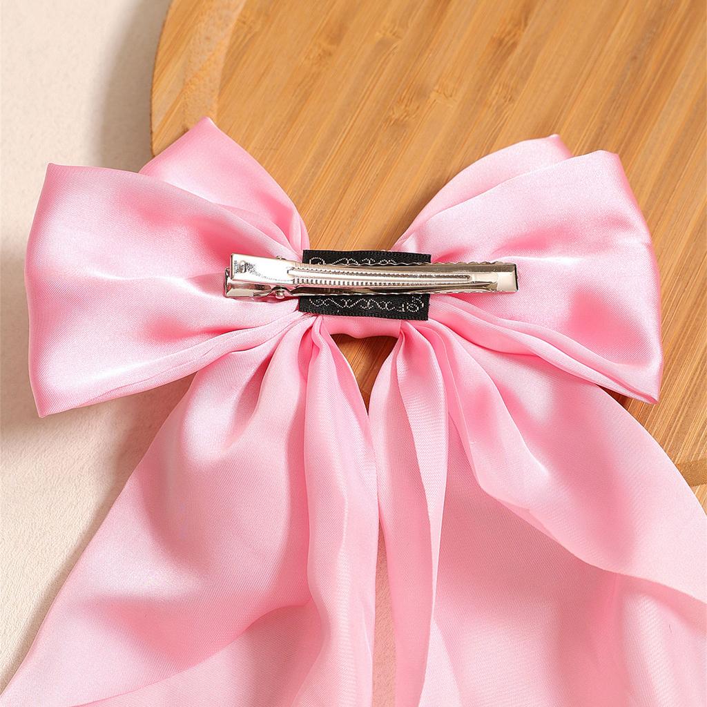 Large Double Layer Hair Bowknot Clip For Adults Teens Silky Ribbon Fabric Barrettes Metal Hairpin For Daily Styling