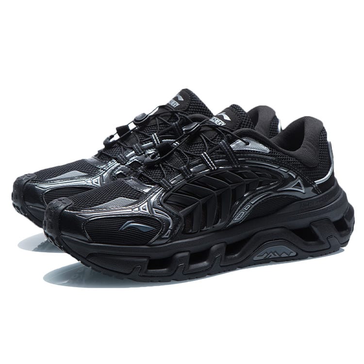 Li Ning Mountain Color Fabric Cushioning Slip Resistant Abrasion Resistant Breathable Low Top Running Shoes Men's AGLR079-2