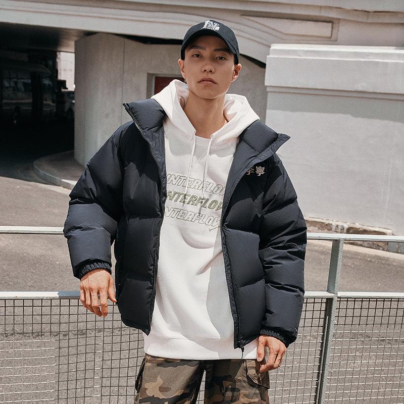 Li Ning Hot Pot Down Jacket Series Letter Zipper Stand Collar Comfortable Breathable Casual Down Jacket Unisex Outerwear Black AYMT293-4
