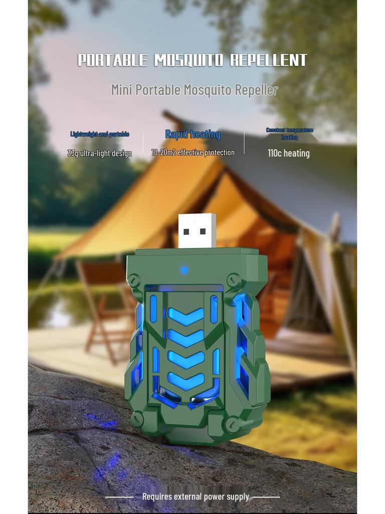 2025 Portable USB Electric Mosquito Coil & Wireless Repellent Heater for Outdoor Camping