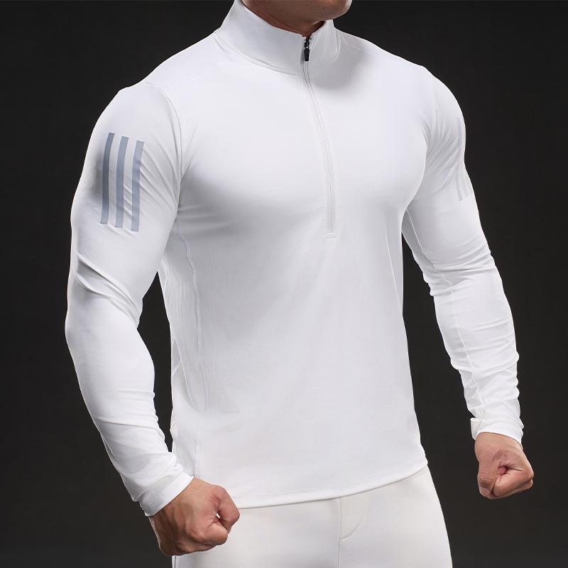 Running and Fitness Outdoor Long-sleeved Ice Silk T-shirt for Men In Spring and Autumn Domineering Muscle Style Thin T-shirt for Men