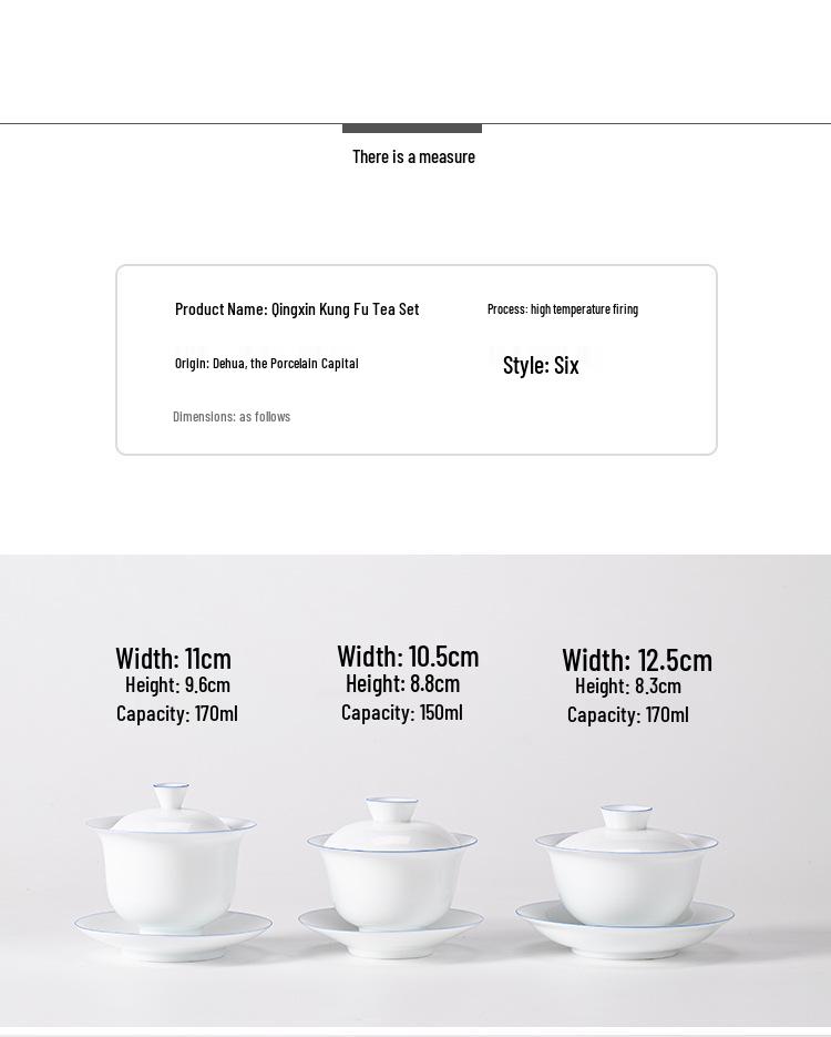 Minimalist White Jade Porcelain Kung Fu Tea Set: Handmade Teacups & Gaiwan Business Gift