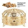 Golden Metal Jewelry Box Innovative Light Luxury Shell Flower Round Trinket Storage Box For Ring Earring Jewelry Wedding