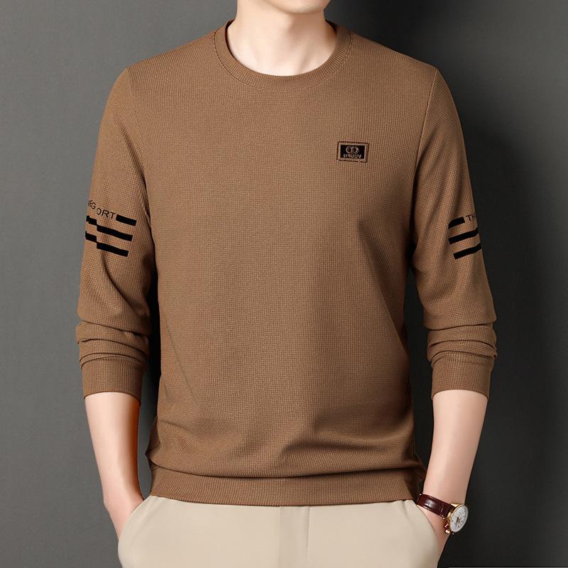 Весна и осень Новый стиль Круглый вырез Длинный рукав Футболка Нижняя рубашка Свободная — фото 11