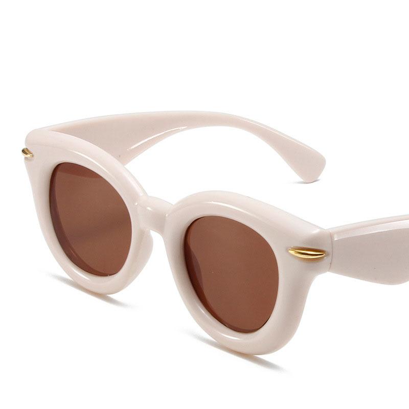 Inflated Round Punk Sunglasses Women Men Y2k Sports Glasses for Ladies Vintage Steampunk Eyewear Shades