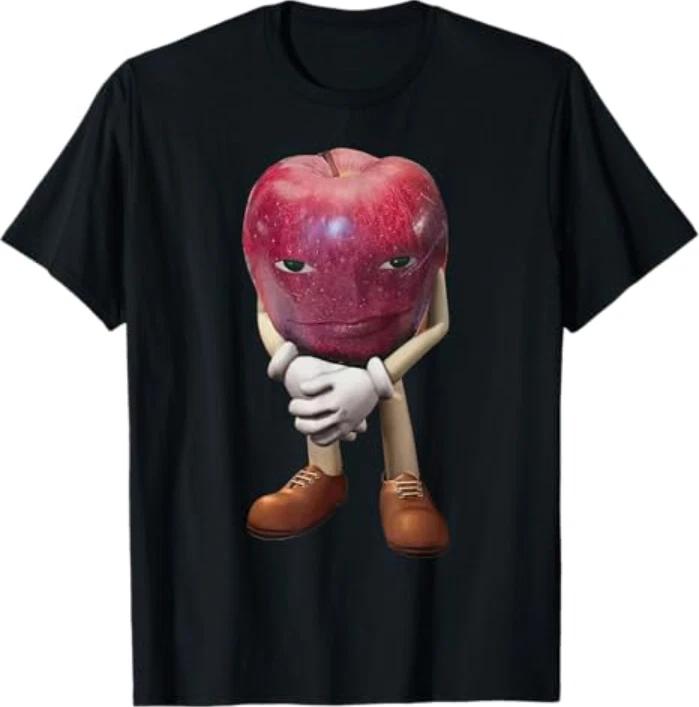 Me Asf Apple Funny Apple with Face Meme Wapple T-Shirt L