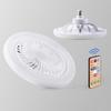 Geschlossener Deckenventilator mit Lichtfernbedienung, 3 Geschwindigkeitsstufen, geräuscharm, energiesparend, E27, Mini-Deckenventilator ohne Flügel, LED-Lampe