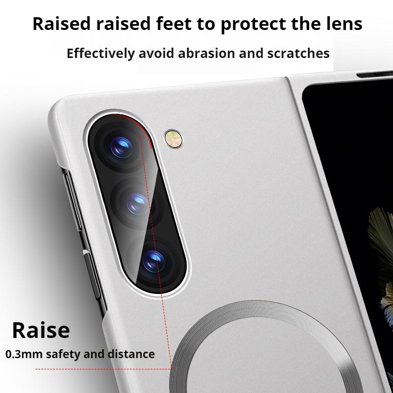 For Magsafe Metal Paint Plating Magnetic Frosted Case For Samsung Z Fold 7 6 5 4 3 ZFlip 7 6 5 4 3 Wireless Charge Slim PC Cover