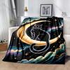Black Cat On Crescent Moon Print Adult Children Warm Blankets Home Travel Car Soft and Comfortable Suitable for All Seasons