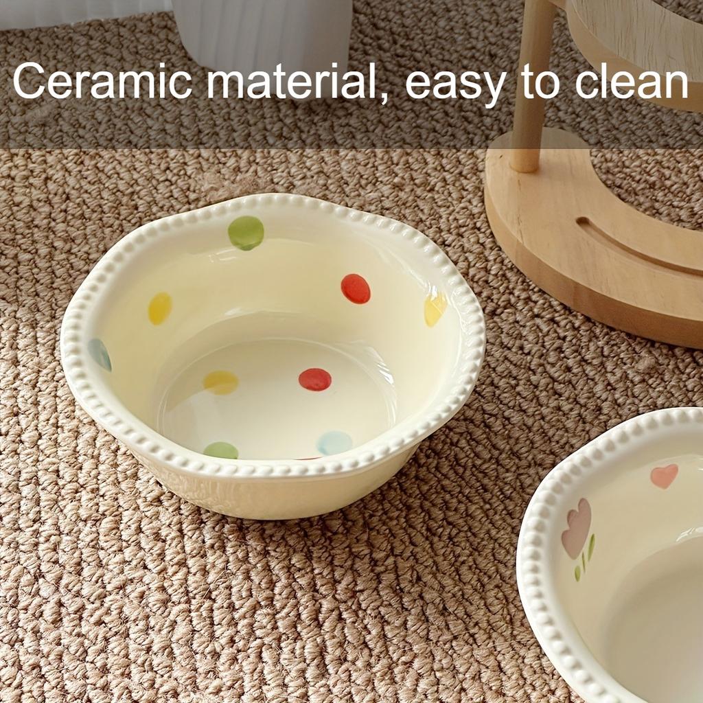 Elevated Cat Bowls with 15° Tilted Stand Ceramics Drinking Water Feeding Pet Supplies for Cats Dogs Protect Neck Gamelles Chat