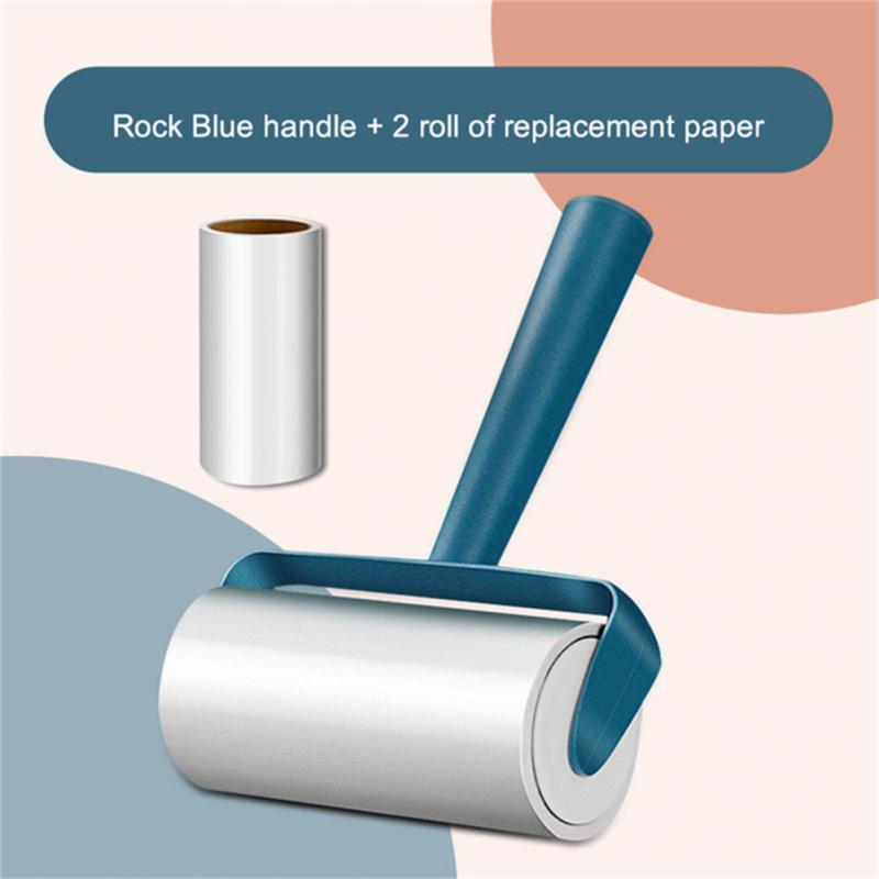 Portable Tearable Roll Paper Sticky Roller Dust Wiper Pet Hair Clothes Carpet Tousle Remover Replaceable Cleaning Brush Tools
