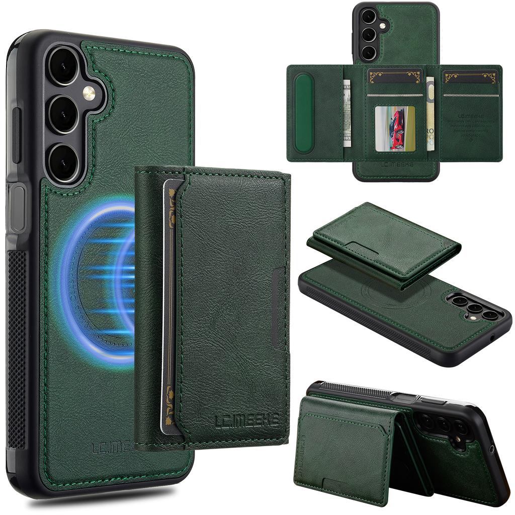 For Samsung Galaxy A16 4G/5G Magnetic Phone Case Leather Back Cover with Detachable Card Holder