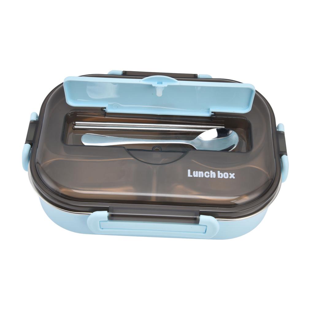 Portable Kids 304 Stainless Steel Lunch Box 1.3L Four Compartment Bento Box with Soup Bowl