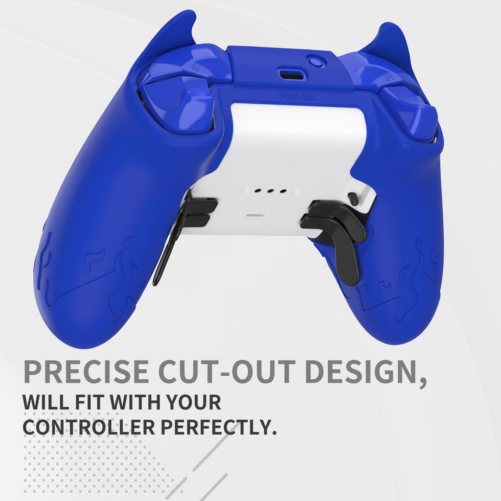 PlayVital Cute Demon Silicone Cover for Xbox Elite Wireless Controller Series Includes Thumb Grip Caps 2, (Blue)