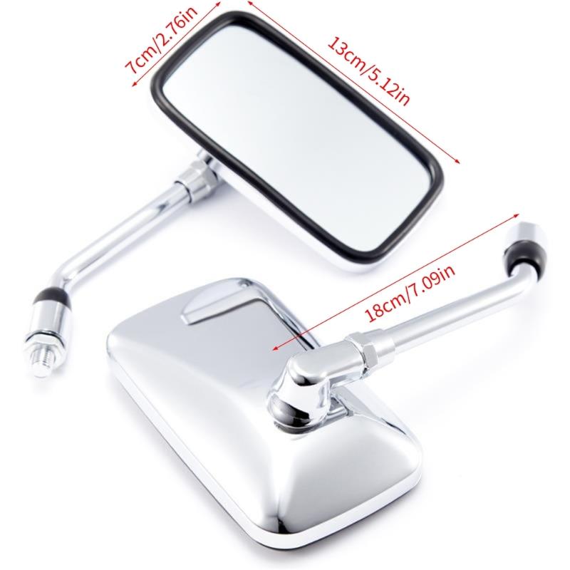Motorcycle Rearview Mirror 10mm with 360 Rotation Aluminum Frame Antislip Surfaces for Street Bikes