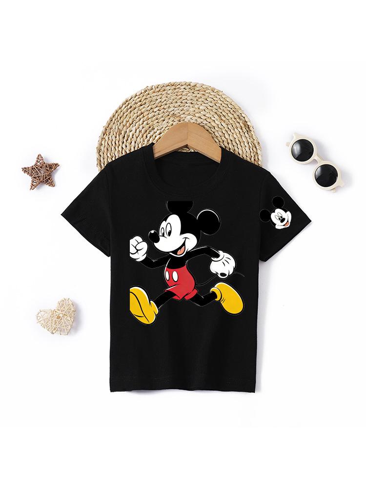 Mickey Cartoon Print 100% Cotton Parent-Child Short Sleeve Casual T-shirt